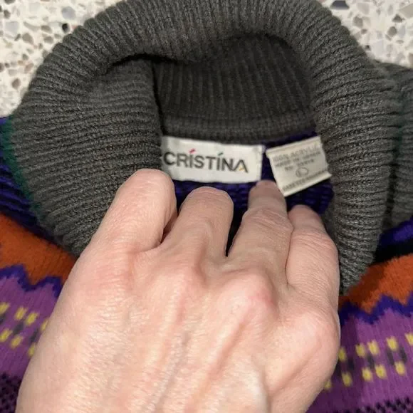 Vintage Cristina sweater turtleneck L large medium m - Picture 5 of 5